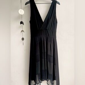 BCBGMaxazria Mesh and Jersey Dress Black Size M